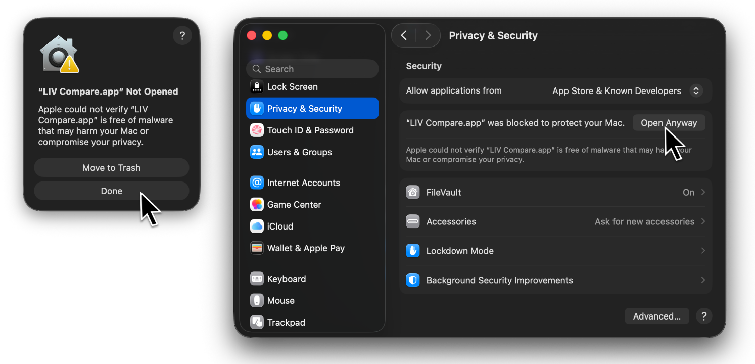 Opening the app first time.